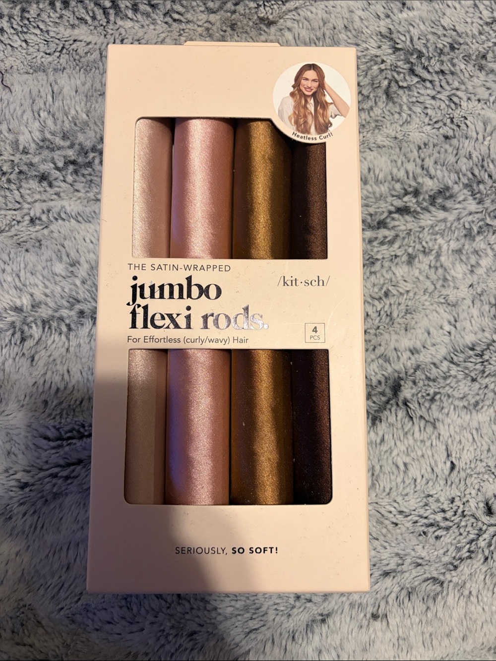 kitsch Satin-Wrapped Jumbo Flexi Rods - Pink, Gold, Brown
